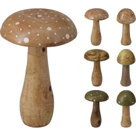 FUNGO LEGNO MANGO NATURALE 13X13X20 6 ASS.